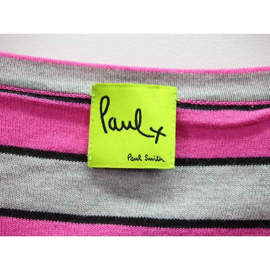 Paul Smith(ポールスミス)の【新規値下げ】▲Paul Smith/ポールスミス▲コットンVネックニット  ピンク×グレー レディース XS 【中古】秋冬 529032 レディースのトップス(ニット/セーター)の商品写真