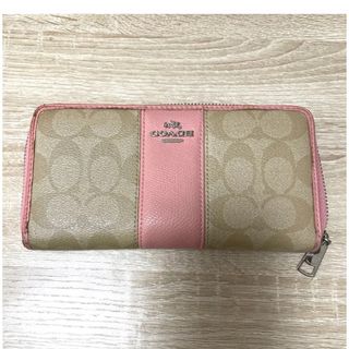 コーチ(COACH)のcoach☆／長財布／カード収納たくさん／ピンク(長財布)