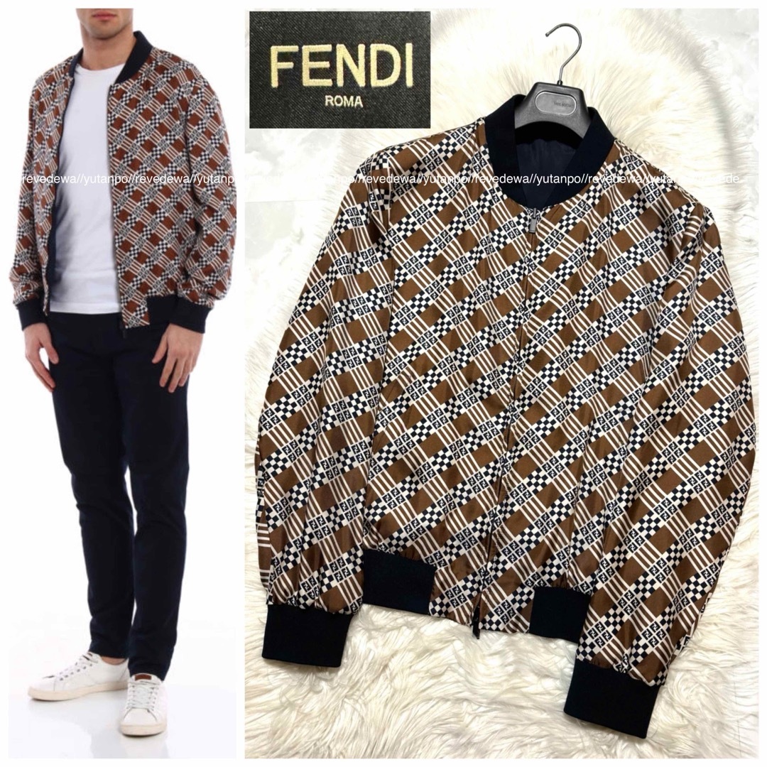 FENDI(フェンディ)の本物 極美品 フェンディ ズッカ柄 ZIP UP ブルゾン ジャケット 50  メンズのジャケット/アウター(ブルゾン)の商品写真