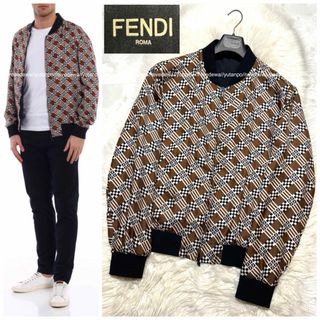 フェンディ(FENDI)の本物 極美品 フェンディ ズッカ柄 ZIP UP ブルゾン ジャケット 50 (ブルゾン)