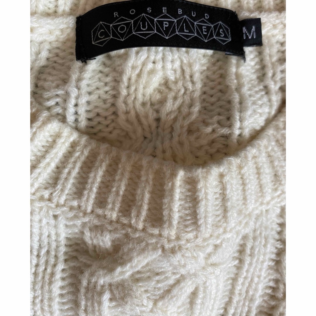 ROSEBUD ニット　セーター　ホワイト　白　送料込 メンズのトップス(ニット/セーター)の商品写真