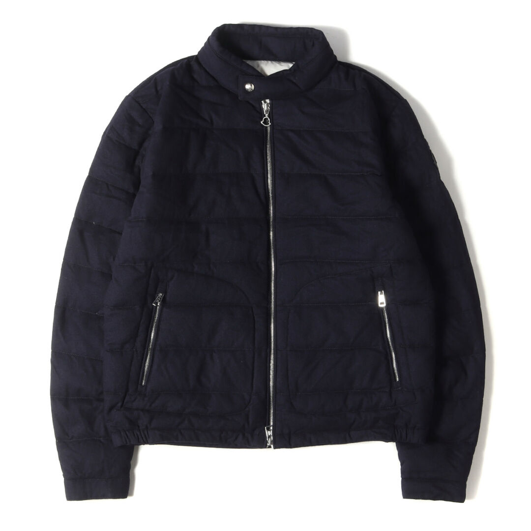 MONCLER(モンクレール)の美品 MONCLER モンクレール ダウン ジャケット サイズ:3 23SS カシミア ウール ナイロン ハイネック ダウンジャケット ACORUS I10911A00064 アウター ブルゾン ネイビー 紺 【メンズ】【中古】 メンズのジャケット/アウター(ダウンジャケット)の商品写真