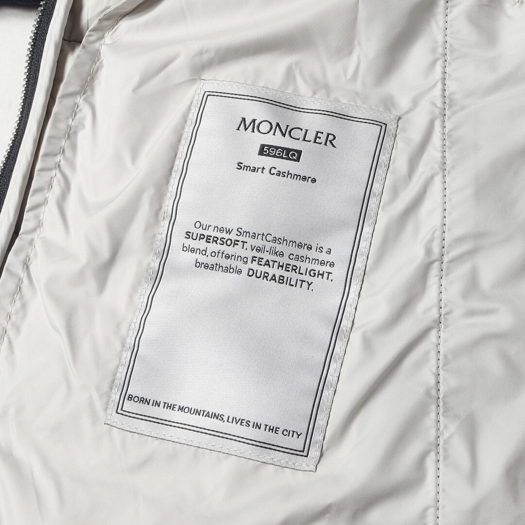 MONCLER(モンクレール)の美品 MONCLER モンクレール ダウン ジャケット サイズ:3 23SS カシミア ウール ナイロン ハイネック ダウンジャケット ACORUS I10911A00064 アウター ブルゾン ネイビー 紺 【メンズ】【中古】 メンズのジャケット/アウター(ダウンジャケット)の商品写真