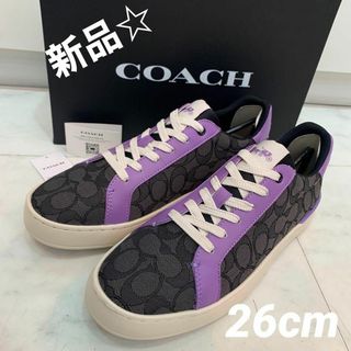 コーチ(COACH)の☆新品☆COACH シグネチャー ロートップ スニーカー 26cm(スニーカー)