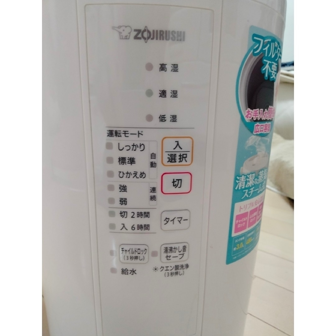 象印 加湿器 ベーシックタイプ 3.0L スチーム式 蒸気式 フィルター不要 お