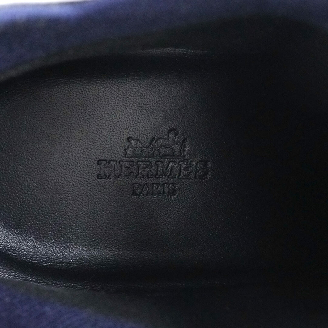 Hermes(エルメス)のエルメス アクション スニーカー 靴 38 24.5cm カーフスキン ニット キャンバス レザー ネイビー ホワイト バイカラー 紺 白 箱付 HERMES（新品・未使用品） レディースの靴/シューズ(スニーカー)の商品写真
