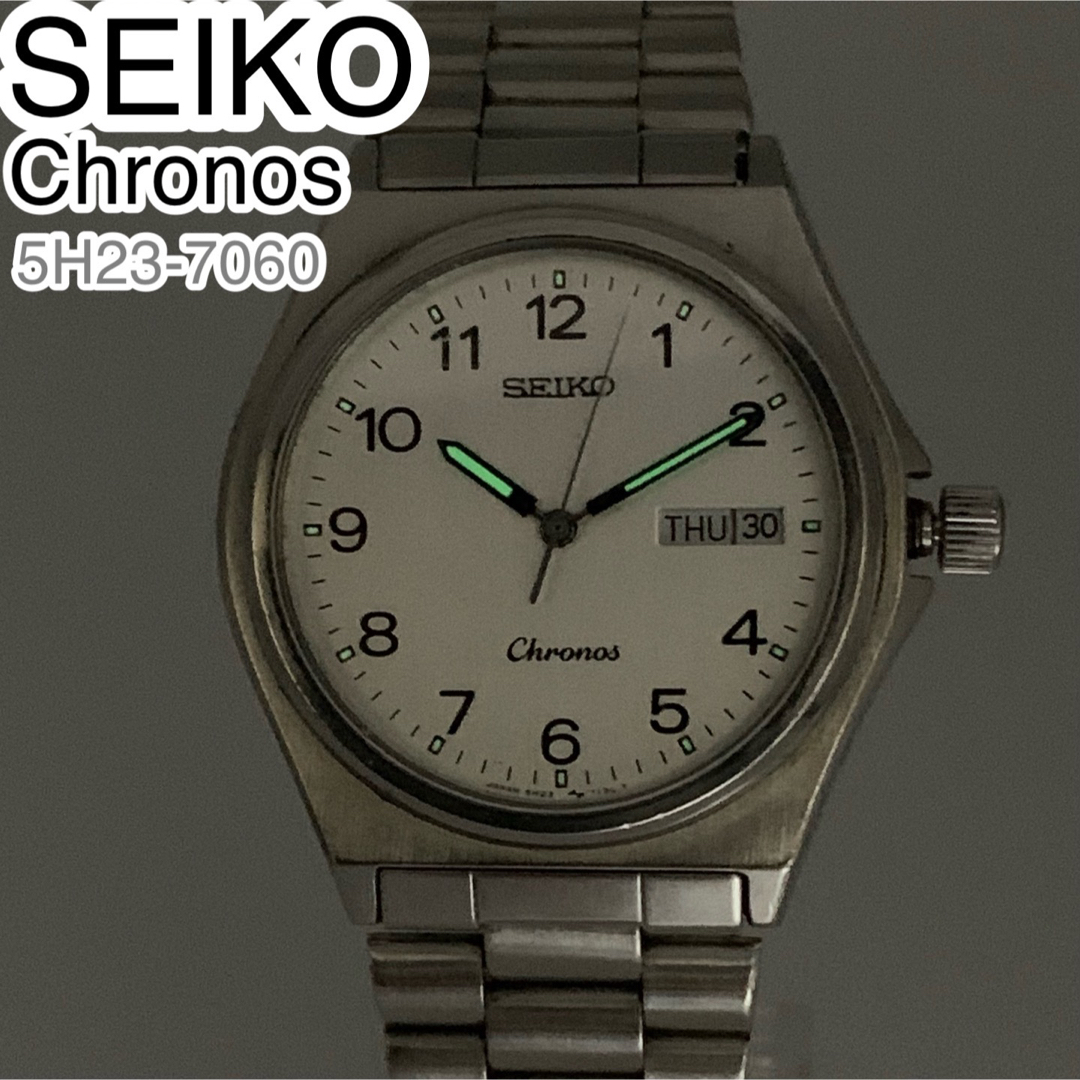 SEIKO - SEIKO Chronos クォーツ腕時計 5H23-7060 亀戸精工舎製 SEIKO - SEIKO Chronos クォーツ腕時計 5H23-7060 亀戸精工舎製