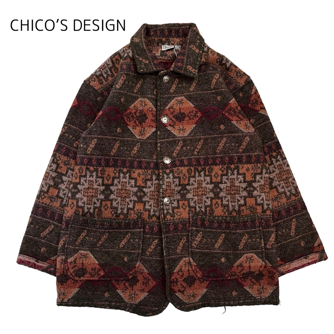 【CHICO’S DESIGN】ネイティブ柄 ラグジャケットジャケット/アウター