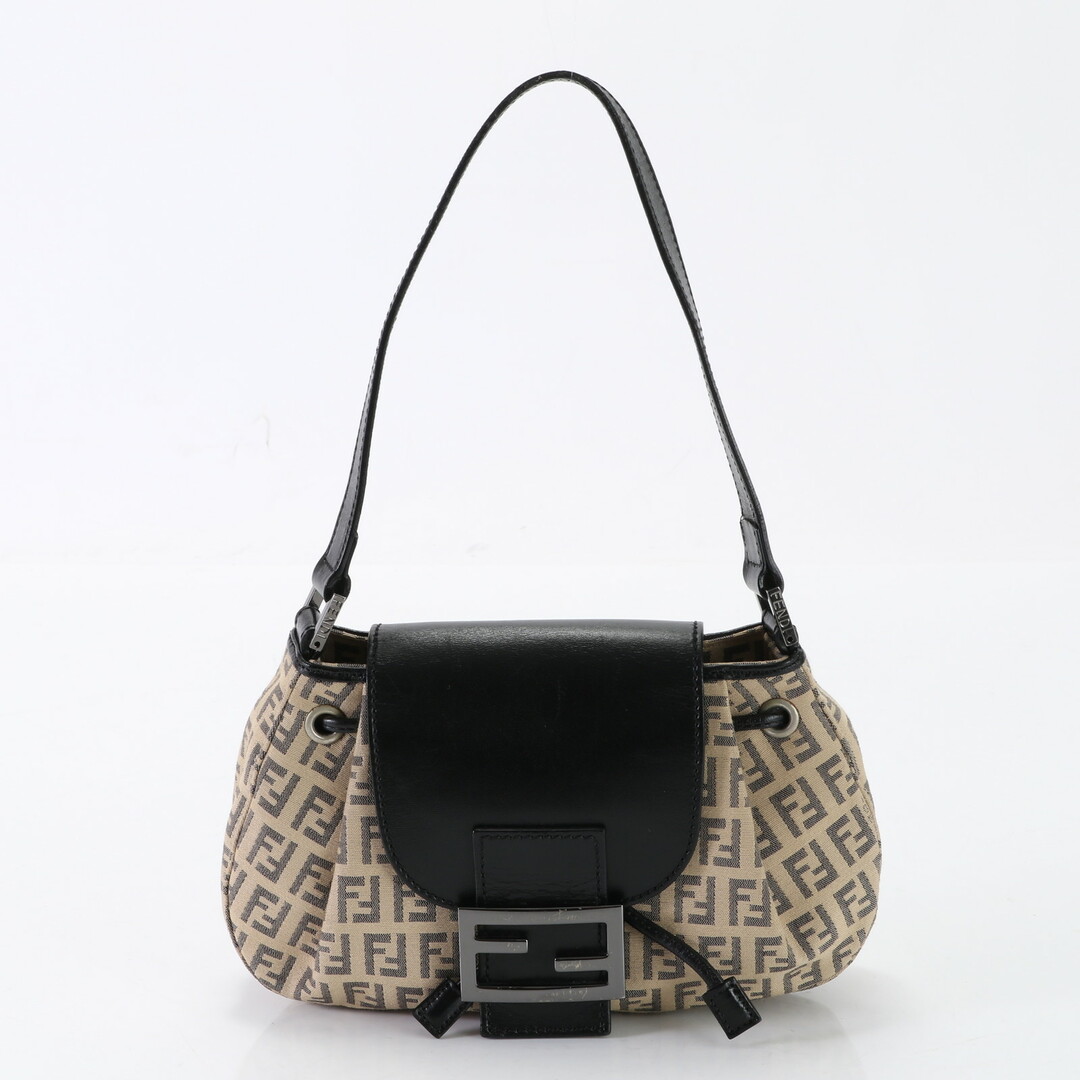 FENDI - 美品 フェンディ ズッキーノ FF ロゴ ハンドバッグ シルバー