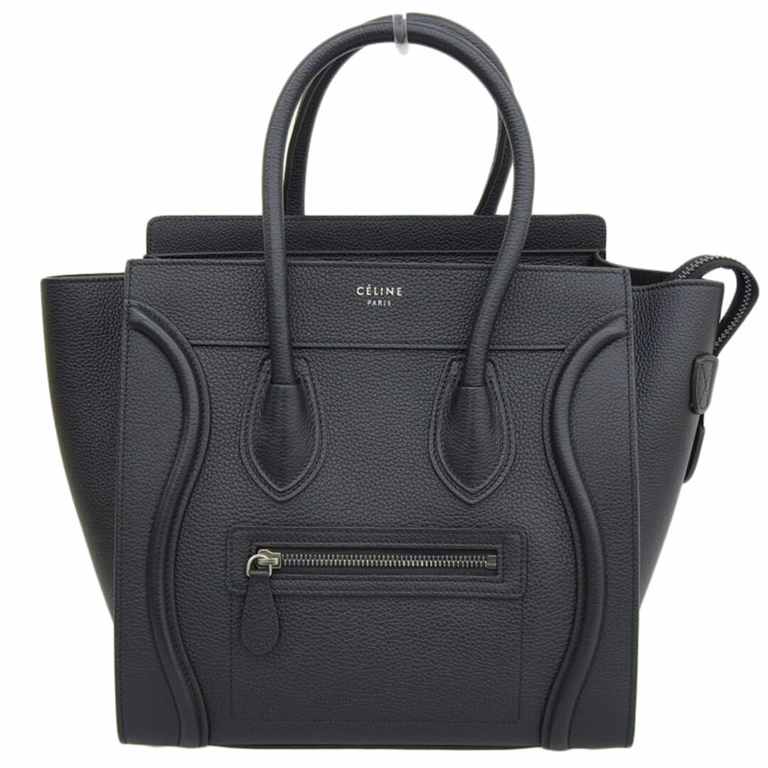 セリーヌ CELINE ラゲージ マイクロショッパー ハンドバッグ レザー ブラック  新入荷 OB1636約26ｃｍ×マチ