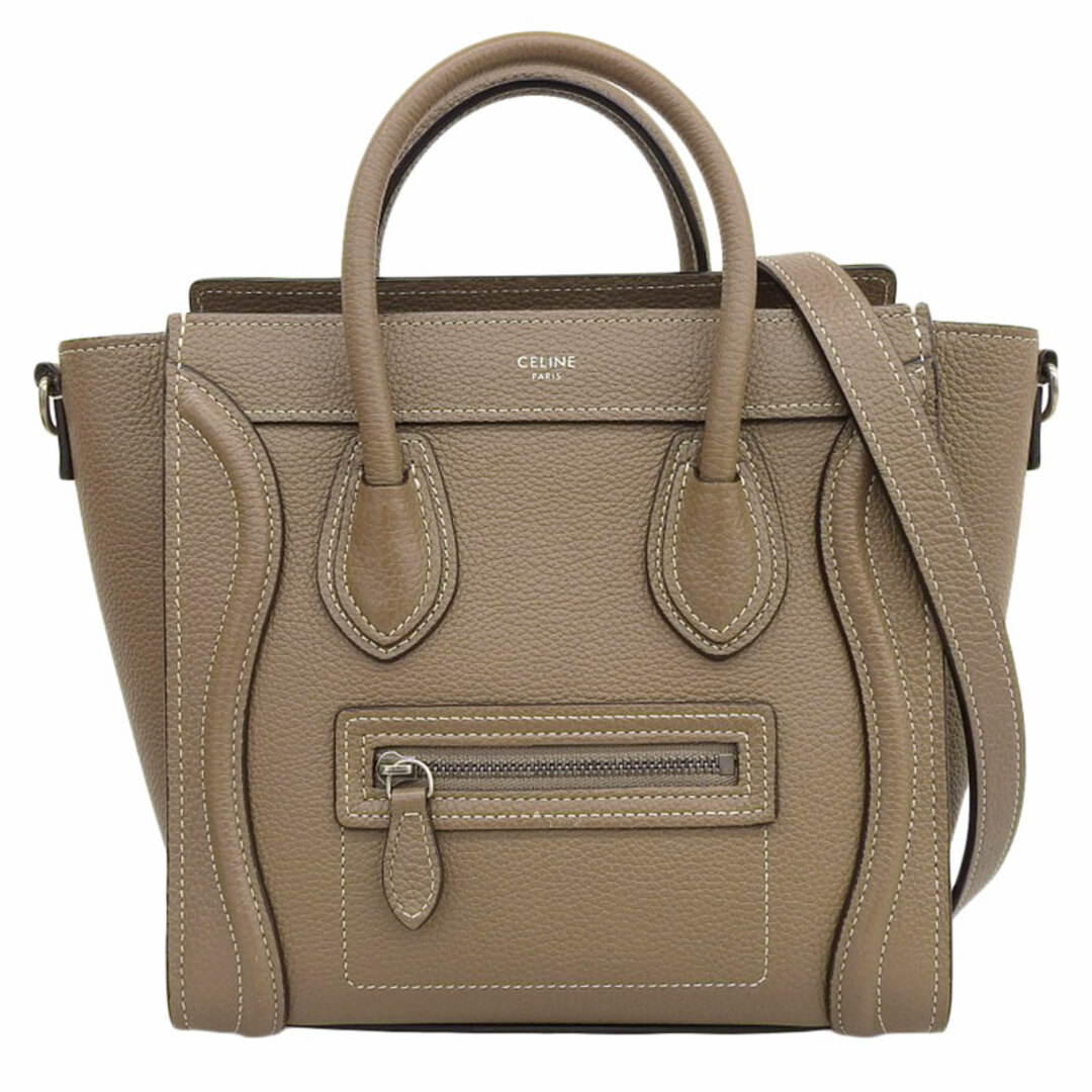 セリーヌ CELINE ラゲージ ナノショッパー 2WAYバッグ ハンドバッグ ショルダーバッグ レザー スリ  新入荷 OB1650約19ｃｍ×マチ