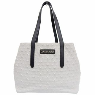 アザー(other)のジミーチュウ JIMMY CHOO ピムリコ スターエンボス トートバッグ レザー ホワイト/ブラック 中古 新入荷 OB1643(トートバッグ)