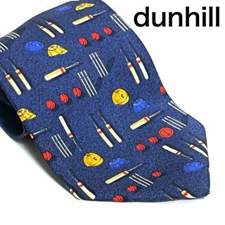 ダンヒル(Dunhill)の【美品】ダンヒル　ネクタイ　マルチカラー　ブルー　ビジネス　スーツ　現行(ネクタイ)