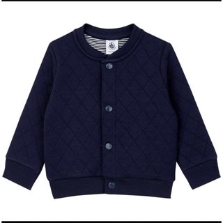 プチバトー(PETIT BATEAU)のプチバトー　チュビックキルティングカーディガン　ベビー(カーディガン/ボレロ)