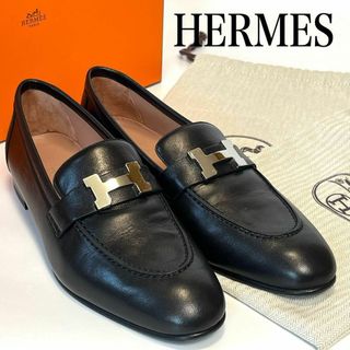 エルメス(Hermes)の【極美品】エルメス　コンスタンス　モカシン　ローファー　Hロゴ　レザー　ビジネス(ローファー/革靴)