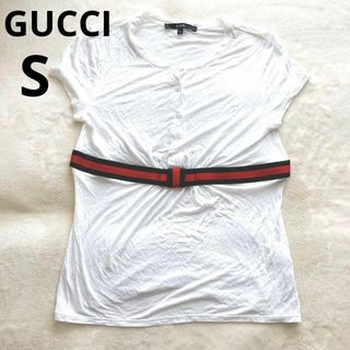 グッチ(Gucci)のGUCCI グッチ Tシャツ カットソー ホワイト 半袖 ベルトシェリーライン(Tシャツ(半袖/袖なし))