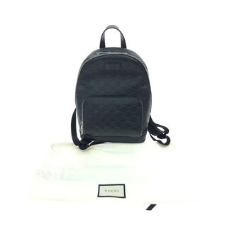 グッチ(Gucci)の▼▼GUCCI グッチ シグネチャー レザー リュック バッグパック グッチシマ 450967 ブラック(リュック/バックパック)