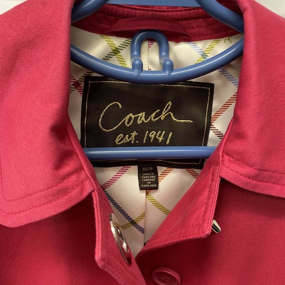 COACH(コーチ)のコーチ　トレンチコート　ピンク　#xs    r705 レディースのジャケット/アウター(トレンチコート)の商品写真