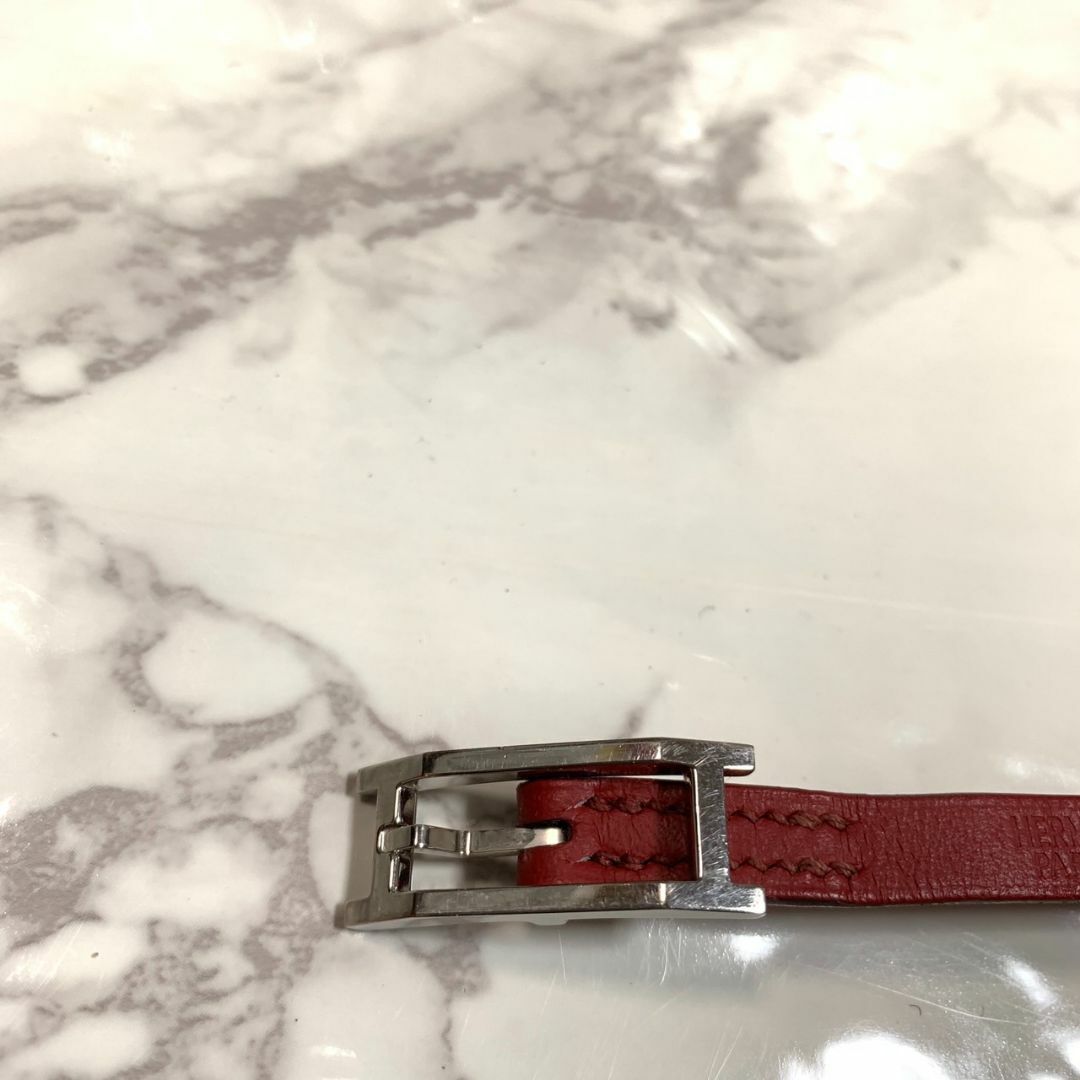 Hermes(エルメス)のエルメス ブレスレット アピ3 レザーベルト レッド J刻 S金具  #B320 レディースのアクセサリー(ブレスレット/バングル)の商品写真