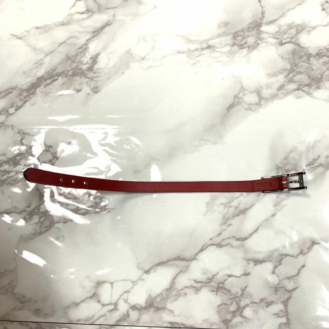 Hermes(エルメス)のエルメス ブレスレット アピ3 レザーベルト レッド J刻 S金具  #B320 レディースのアクセサリー(ブレスレット/バングル)の商品写真