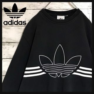 アディダス(adidas)の【希少デザイン】アディダス　ビックロゴ入りスウェット　スリーライン　F772(スウェット)