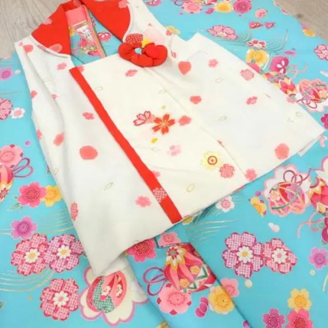 キッズ　着物　100cm キッズ/ベビー/マタニティのキッズ服女の子用(90cm~)(和服/着物)の商品写真