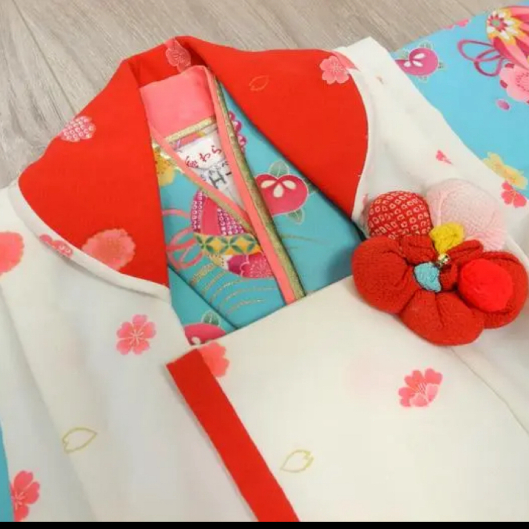 キッズ　着物　100cm キッズ/ベビー/マタニティのキッズ服女の子用(90cm~)(和服/着物)の商品写真