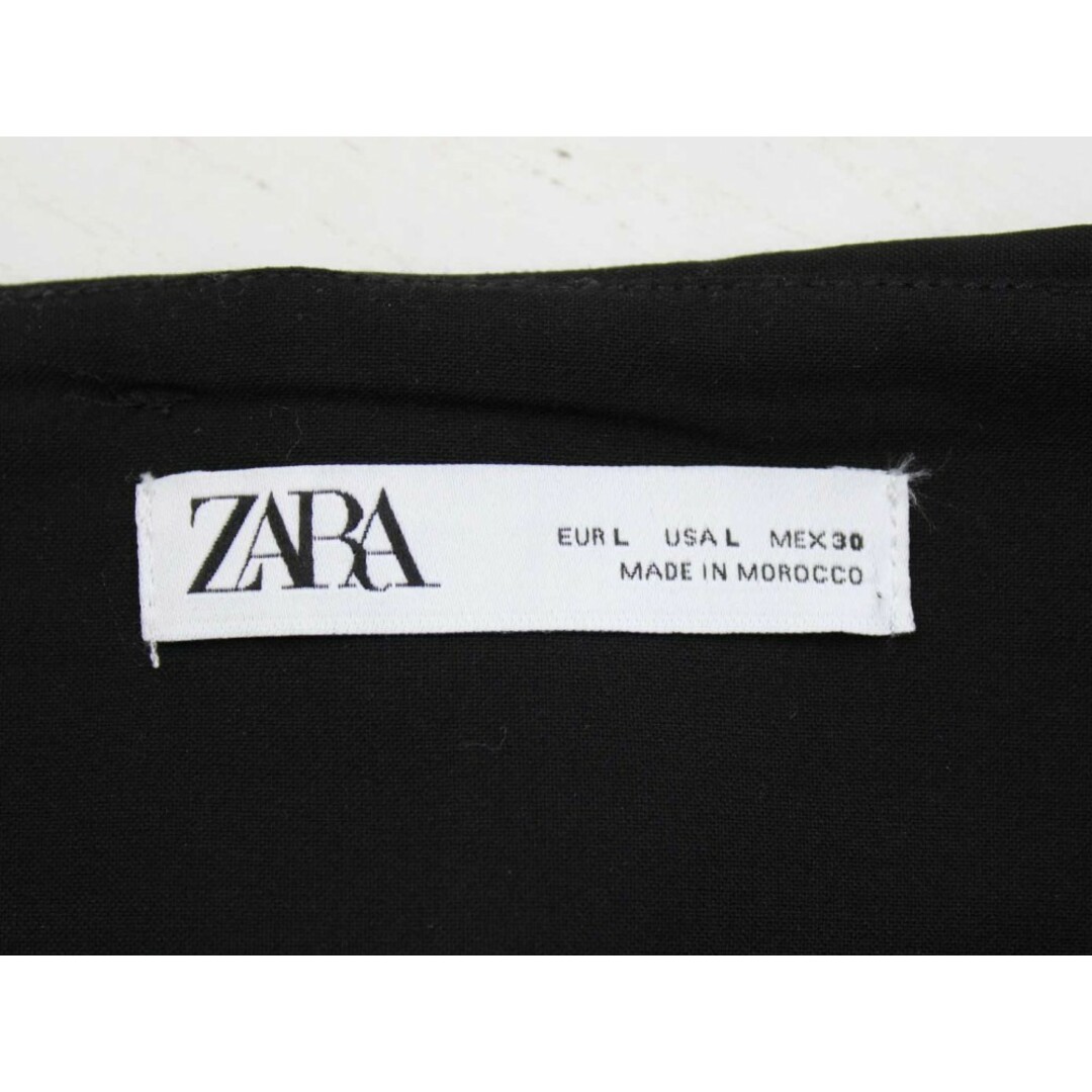 ZARA(ザラ)の【新入荷】♪ZARA/ザラ♪リボンマーク風パンツ/十ニ分丈 ブラック/黒 レディース L【中古】春夏秋冬 211132 レディースのパンツ(その他)の商品写真