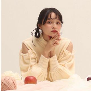 フーズフーチコ(who's who Chico)のmuguet original ribbon knit ワンピース(ロングワンピース/マキシワンピース)