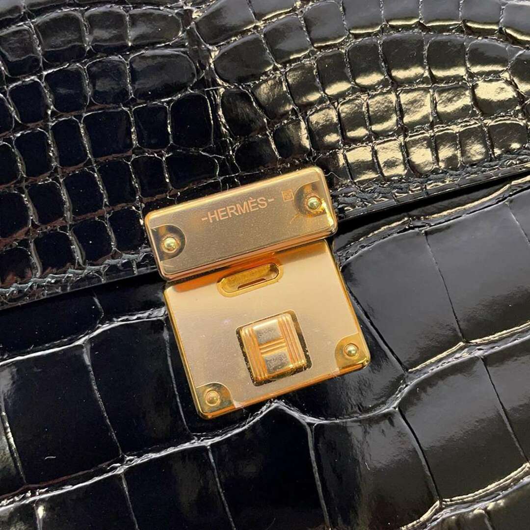 Hermes(エルメス)のエルメス 財布 クリック16 ブラック/ピンクゴールド金具 アリゲーターシャイン Y刻印 黒 レディースのファッション小物(財布)の商品写真