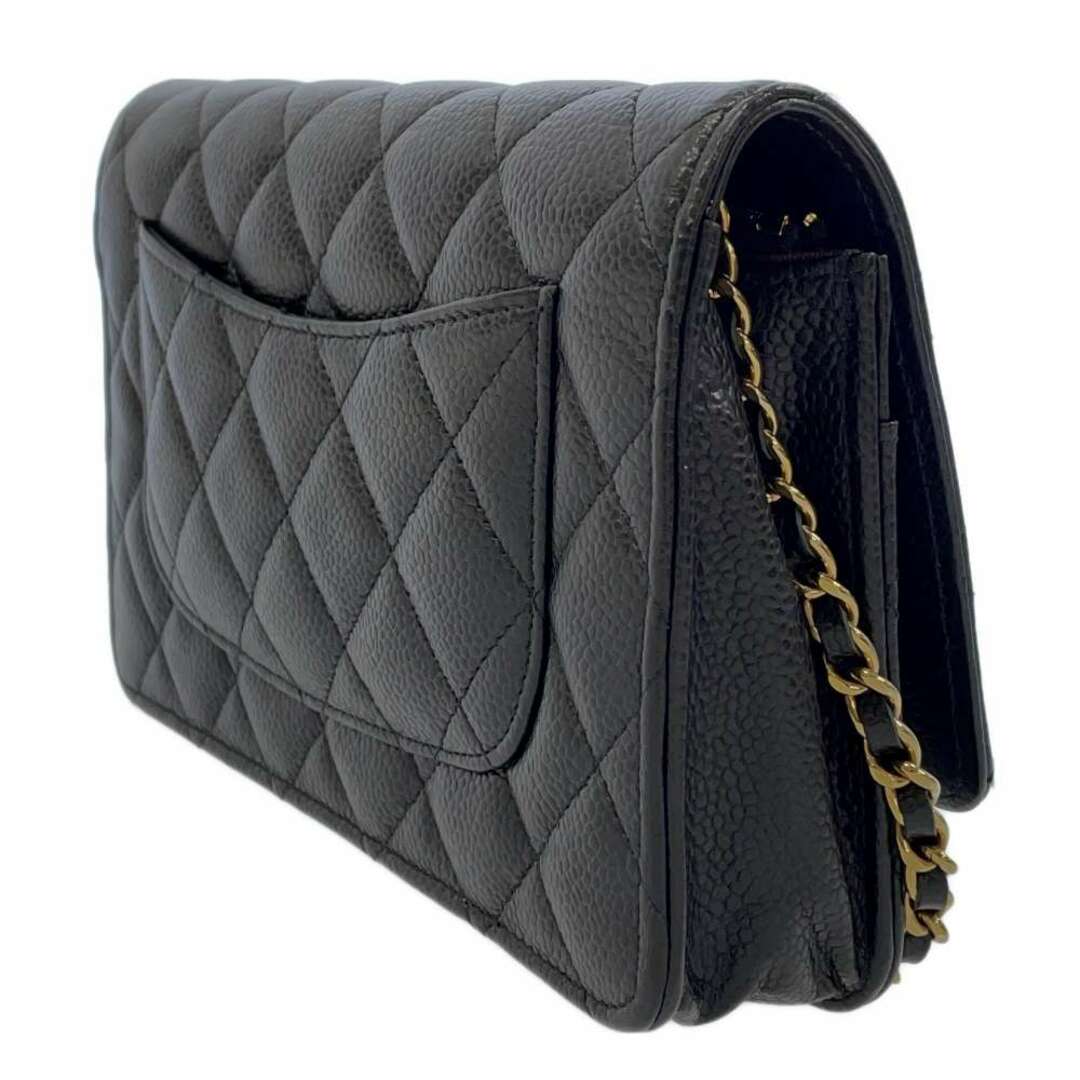 財布シャネル チェーンウォレット クラシック マトラッセ ココマーク キャビアスキン AP0250 CHANEL 財布 黒