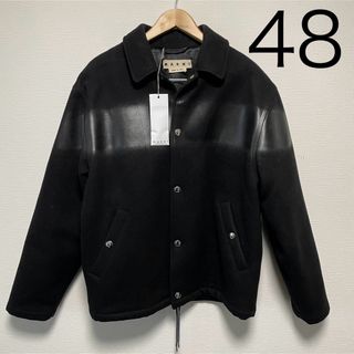 Marni - 【タグ付】20aw MARNIレザー切替ウールジャケット 48の通販