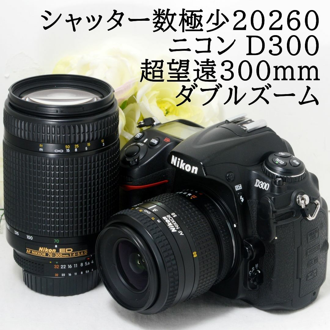 Nikon - ☆シャッター数極少20260☆Nikon ニコン D300 ダブルズーム