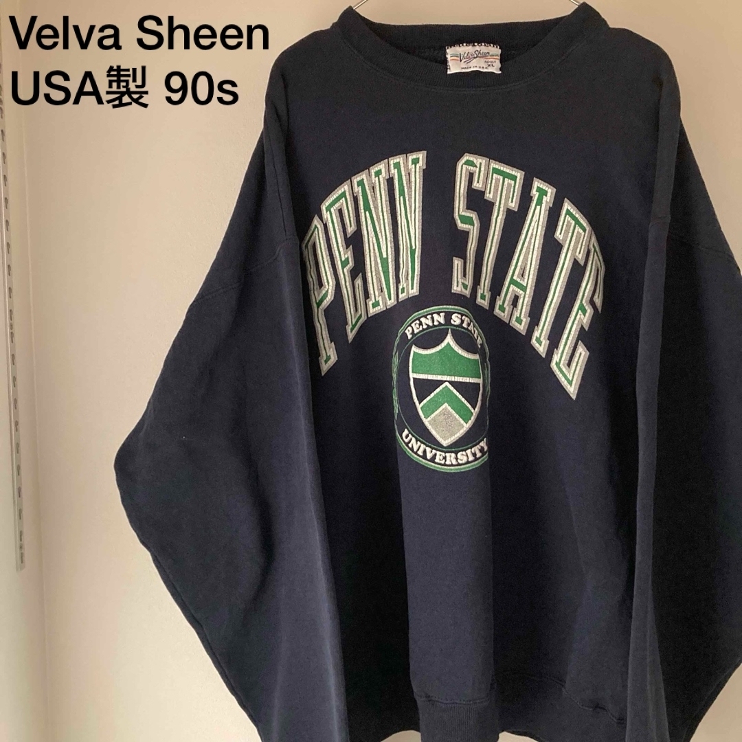 VELVA SHEEN(ベルバシーン)のUSA製 90s ベルバシーン クルーネック カレッジスウェット 裏起毛 メンズのトップス(スウェット)の商品写真