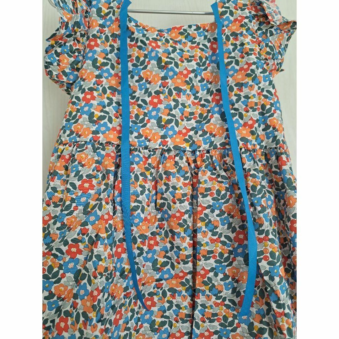 新品 セール ワンピース シャツ 花柄　Aライン　韓国 フリルリボン   130 キッズ/ベビー/マタニティのキッズ服女の子用(90cm~)(ワンピース)の商品写真