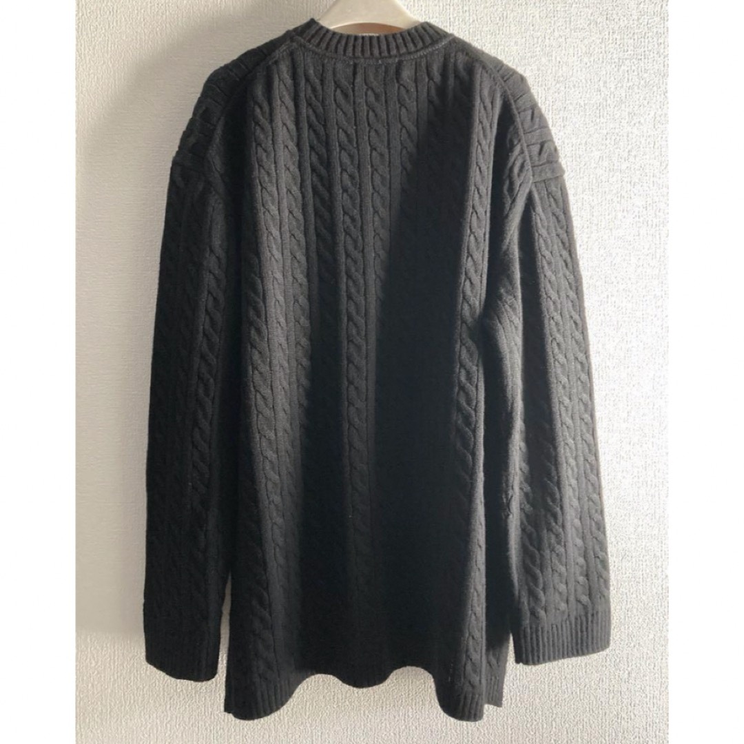 23AWフローレント CABLE KNIT PULLOVER ブラックニット ...