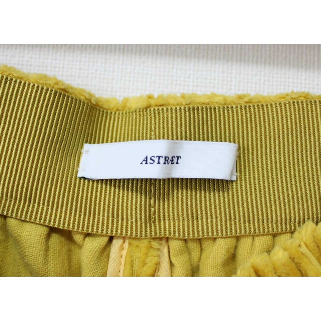 ASTRAET(アストラット)の●ASTRAET/アストラット●コーディロイワイドパンツ/十分丈/ウエストゴム イエロー/黄色 レディース 0【中古】秋冬 729022 レディースのパンツ(その他)の商品写真