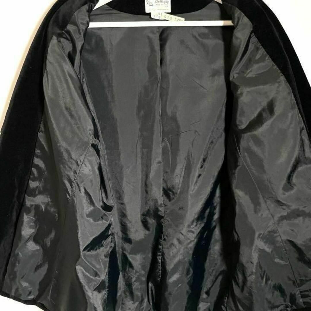 アメリカ古着❗️超美品80sヴィンテージベロアテーラードジャケット黒ユニセックス レディースのジャケット/アウター(テーラードジャケット)の商品写真