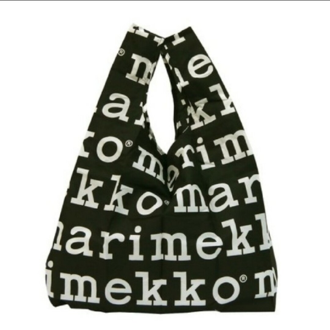 marimekko(マリメッコ)の【新品】マリメッコ エコバッグ ロゴ  ブラック レディースのバッグ(エコバッグ)の商品写真