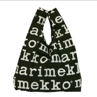 マリメッコ(marimekko)の【新品】マリメッコ エコバッグ ロゴ  ブラック(エコバッグ)