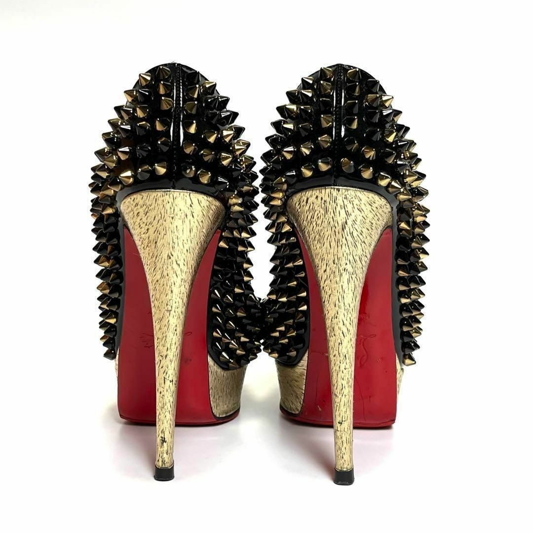 Christian Louboutin(クリスチャンルブタン)の【美品】クリスチャンルブタン　パンプス　ハイヒール　スタッズ　オープントゥ レディースの靴/シューズ(ハイヒール/パンプス)の商品写真