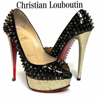 クリスチャンルブタン(Christian Louboutin)の【美品】クリスチャンルブタン　パンプス　ハイヒール　スタッズ　オープントゥ(ハイヒール/パンプス)