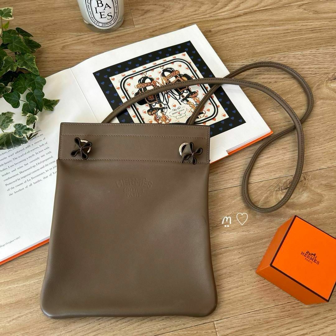 HERMES エルメス アリーヌミニ エトゥープ 斜めがけショルダーバッグ C