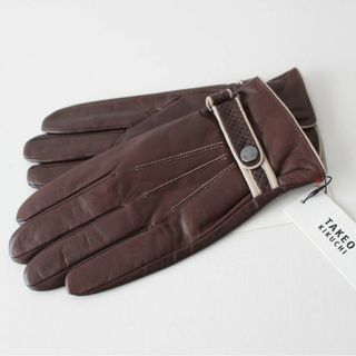 タケオキクチ(TAKEO KIKUCHI)の新品タケオキクチTAKEO KIKUCHI本革レザー羊革　手袋　グローブ メンズ(手袋)