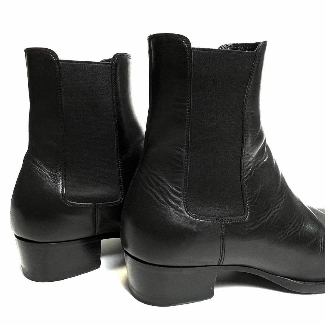Saint Laurent(サンローラン)の【美品】サンローランパリ　サイドゴア　チェルシーブーツ　レザー　ブラック メンズの靴/シューズ(ブーツ)の商品写真