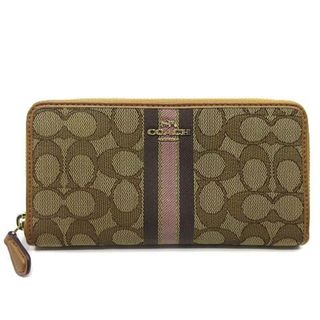 コーチ(COACH)のコーチ シグネチャー ストライプ ラウンドファスナー 長財布 F39139(財布)