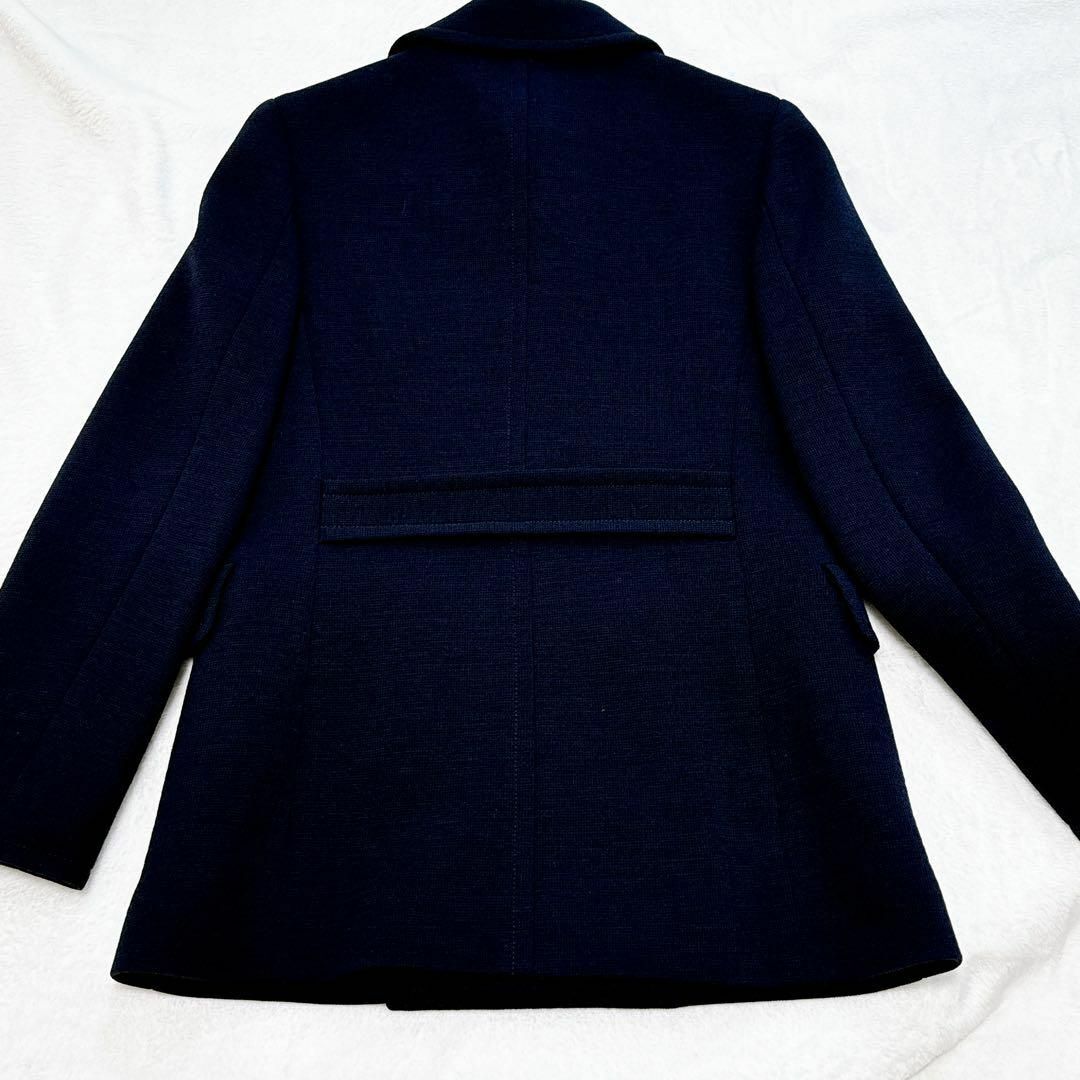 AQUA SCUTUM(アクアスキュータム)のAquascutum ピーコート S ウール デザインボタン ネイビー 日本製 レディースのジャケット/アウター(ピーコート)の商品写真