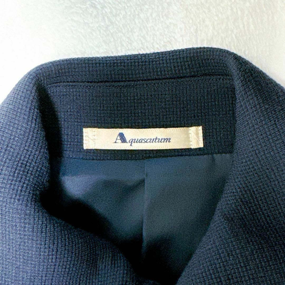 AQUA SCUTUM(アクアスキュータム)のAquascutum ピーコート S ウール デザインボタン ネイビー 日本製 レディースのジャケット/アウター(ピーコート)の商品写真