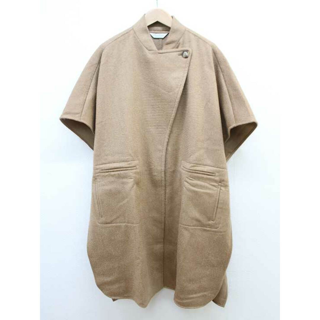 【冬物 新入荷】♪Max Mara/マックスマーラ♪ウールカシミヤポンチョコート/アウター ベージュ レディース秋冬 201132ジャケット/アウター