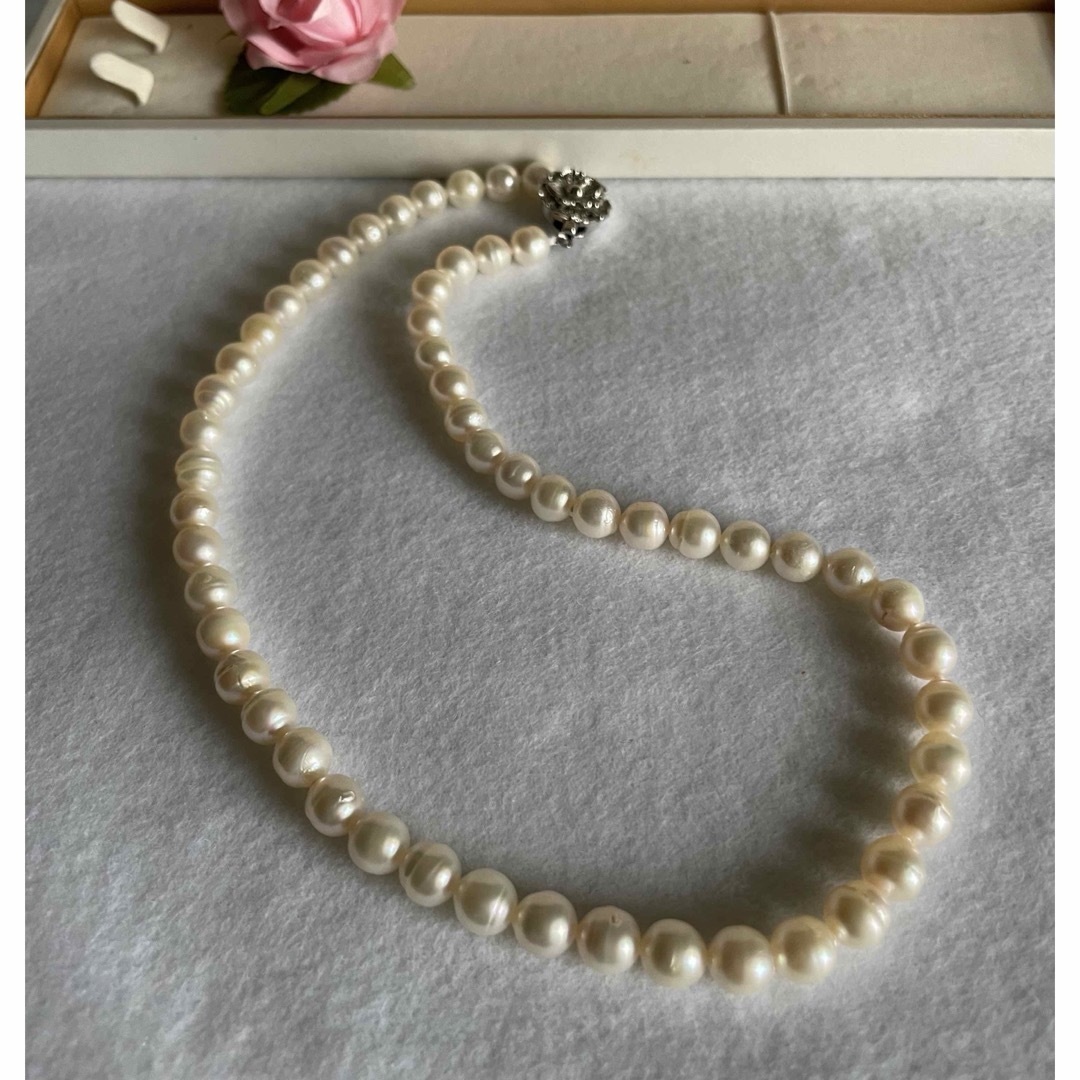 ほぼ未使用 ベリテ 本真珠ネックレス ⚪️セミバロック 7.7 ほぼ未使用 ベリテ 本真珠ネックレス ⚪️セミバロック 7.7